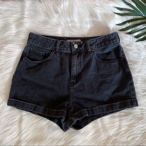 Pac Sun Black L.A Denim High Waisted Mom Shorts